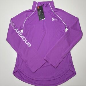NEW Girls Under Armour UA Tech Fitted Half-Zip Athletic Pullover Youth MEDIUM